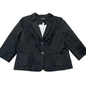 NWT Talbots Black Swiss Dot Blazer Size 16P